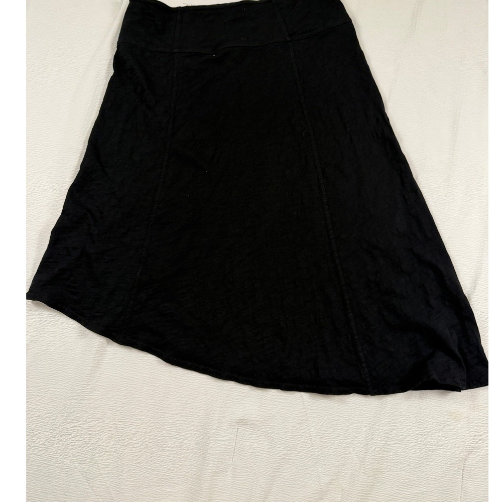 Prana Black Asymmetrical Slub Knit Midi Skirt Womens XS Casual Travel Gorpcore - Picture 6 of 6
